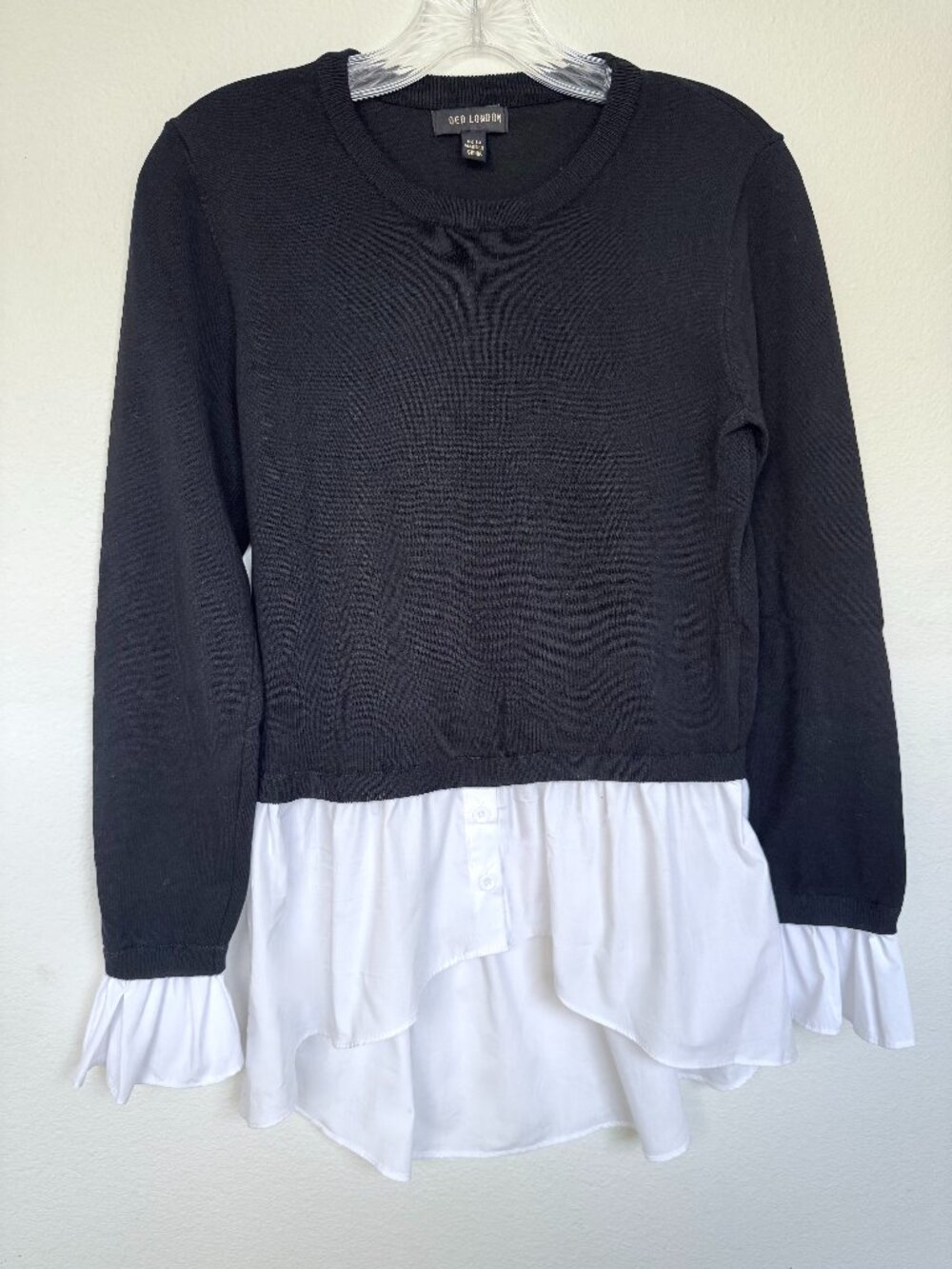 QED London Black and White Jumper